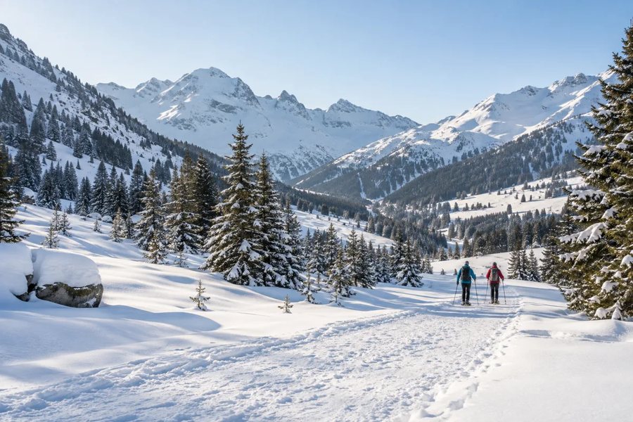 Schneeschuhwandern in Südfrankreich – KI-Symbolbild