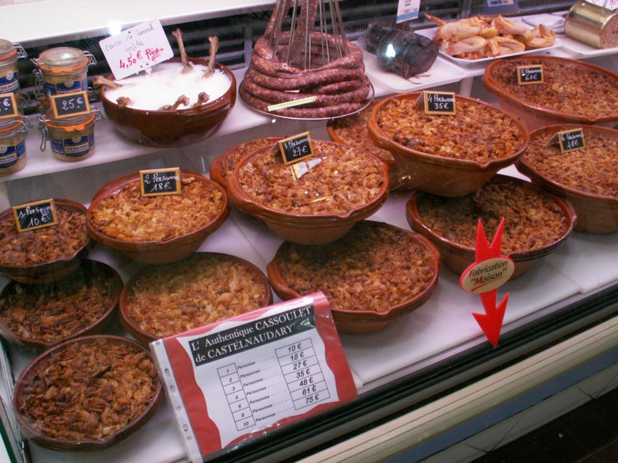 Cassoulet auf dem Markt in Castelnaudary