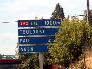 Autobahnausfahrt Toulouse-Auch