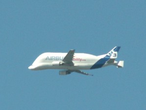 Airbus Beluga beim Anflug auf Aeroport Toulouse-Blagnac